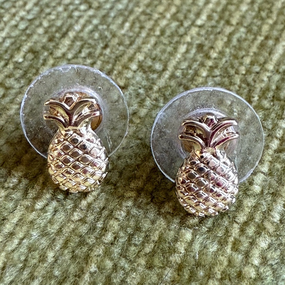 Gold Pineapple Stud Earrings